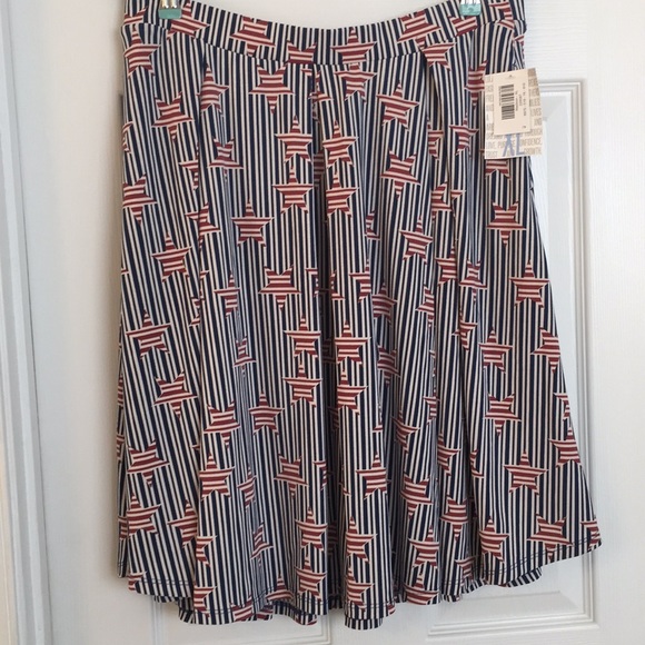 Patriotic Red, White & Blue, Stars & Stripes Skirt w/Pockets Sz XL NWT - Picture 1 of 6